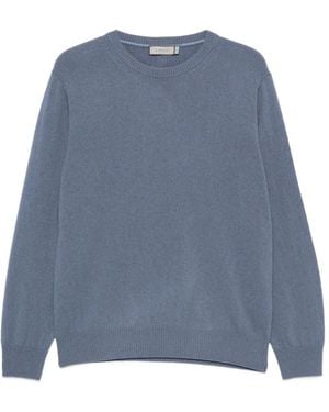 Canali Pullover Mit Gerippten Details - Blau