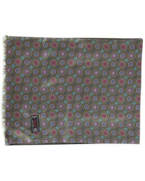 Ascot Patterned Frayed Scarf - Grey