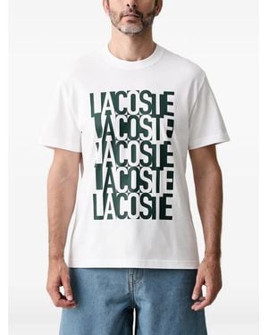 Lacoste Camiseta Con Logo Estampado - Blanco