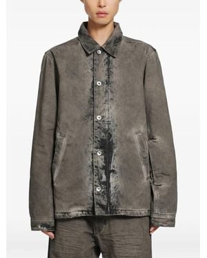 Rick Owens Brad Washed Denim Jacket - Gray