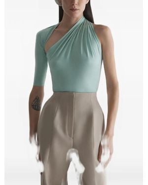 Mugler Draped Loop Jersey Top - Green