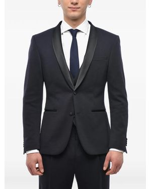 Corneliani Satin Shawl-Lapel Three-Piece Suit - Blue
