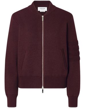 Thom Browne Ottoman Milano Stitch 4-Bar Bomber Jacket - Purple