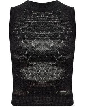 DSquared² Openwork Sleeveless Vest - Black