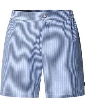 Hackett Gestreifte Seersucker-Badeshorts - Blau