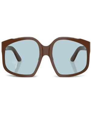 Miu Miu Mua07S Geometric-Frame Sunglasses - Blue