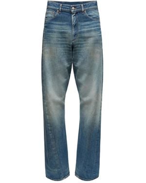 MM6 by Maison Margiela Relaxed Fit Straight-Leg Jeans With Classic Five-Pocket Design - Blue