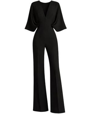 Gemy Maalouf V-Neck Cape-Sleeve Jumpsuit - Black