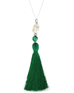 Elle Macpherson Collana Con Perla E Nappa - Verde