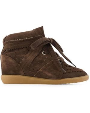 Isabel Marant Bobby Suede Wedge Trainers - Brown