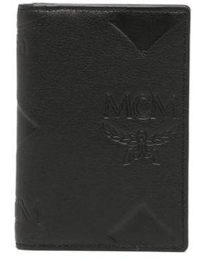 MCM Logo-Stamp Leather Wallet - Black