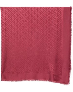 Fendi Fular Con Motivo Ff En Jacquard - Rojo