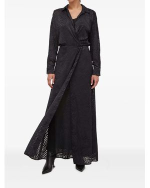 Pinko Patterned Wrap Maxi Dress - Black