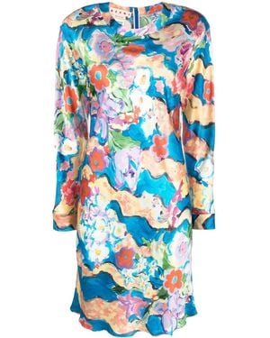 Marni Floral Print Dress - Blue