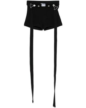 Jean Paul Gaultier ロゴパッチ ショートパンツ - ブラック