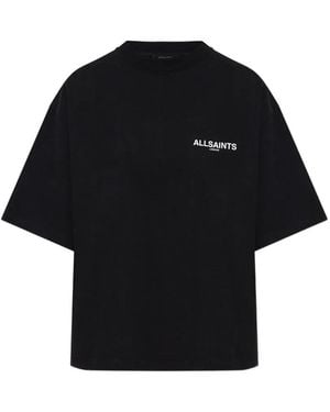 AllSaints Butterfly-Print Logo T-Shirt - Black
