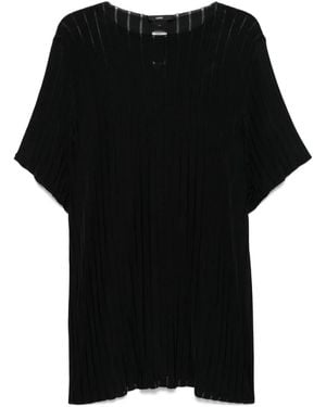 SAPIO T-Shirt Aus Geripptem Strick - Schwarz