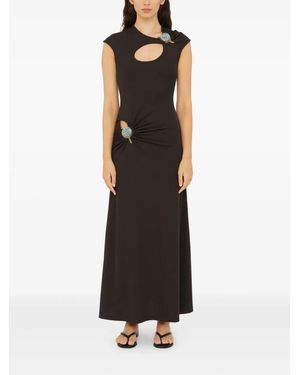 Christopher Esber Mineral-Stone Maxi Dress - Black