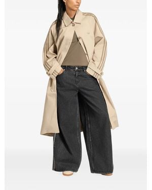 adidas 3-Stripe Cuff-Strap Coat - Black