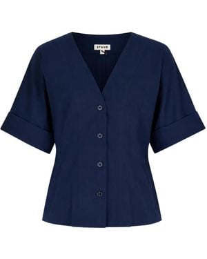 STAUD Top Elle Con Botones - Azul
