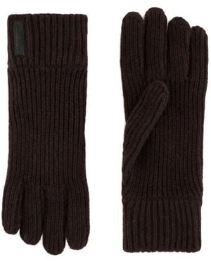 Giorgio Armani Ribbed Cashmere Gloves - Black