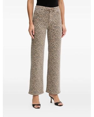 Guess Leopard-Print Jeans - Natural