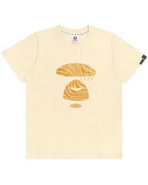 Aape By A Bathing Ape Moonface Graphic-Print Cotton T-Shirt - Natural