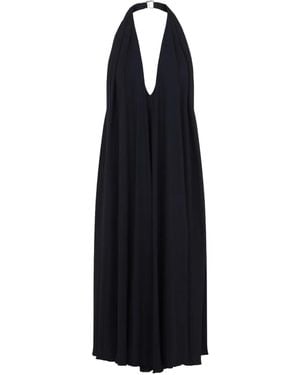 Jacquemus Norma Draped Open-Back Crepe Maxi Dress - Black
