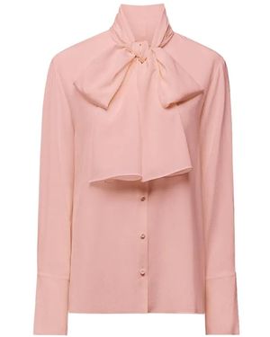 Another Tomorrow Blusa Con Lazo - Rosa