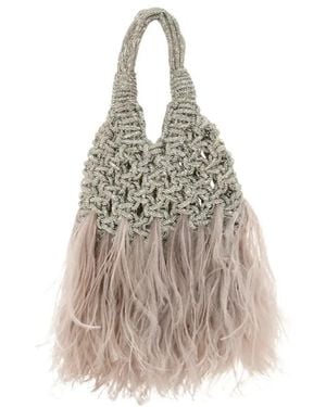 HIBOURAMA Mini Cabas Vannifique Plumes - Natural