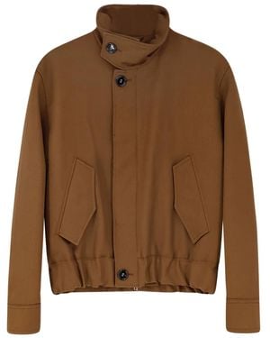 Ami Paris Flap-Pocket Bomber Jacket - Brown