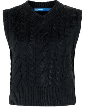 KARL LAGERFELD Cable-Knit Jumper - Black