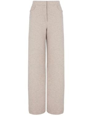 Giorgio Armani Mélange-Effect Pants - Natural