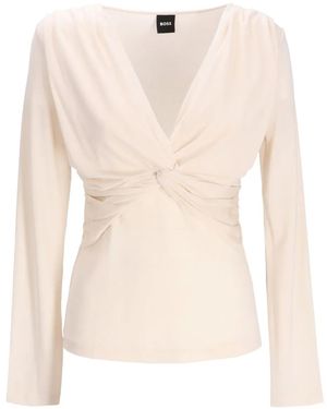 BOSS V-Neck Blouse - Natural