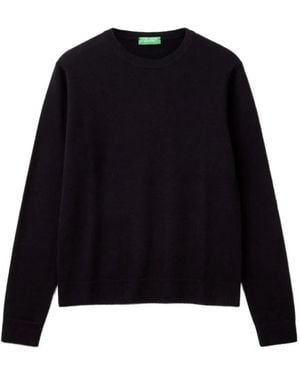 Benetton Pullover Mit Rundem Ausschnitt - Schwarz
