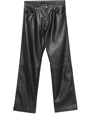 MM6 by Maison Martin Margiela Leather-Effect Five-Pocket Pants - Gray