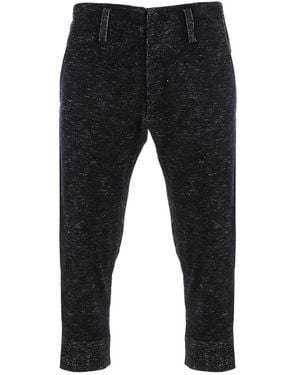 Side Slope Cropped Trouser - Blue