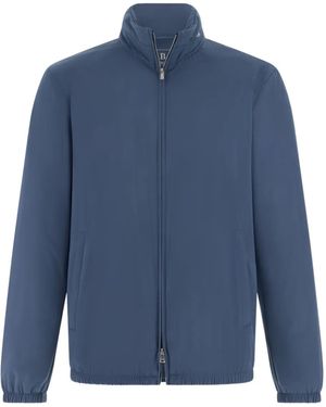 BOGGI Technical Fabric Bomber Jacket - Blue