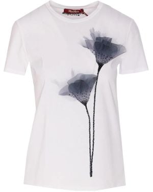 Max Mara T-Shirt Mit Logo-Print - Weiß