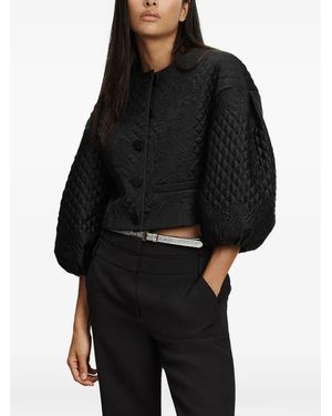 Veronica Beard Quilted-Pattern Jacket - Black