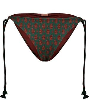 Johanna Ortiz Sagrado Paisley-Print Bikini Bottoms - Black