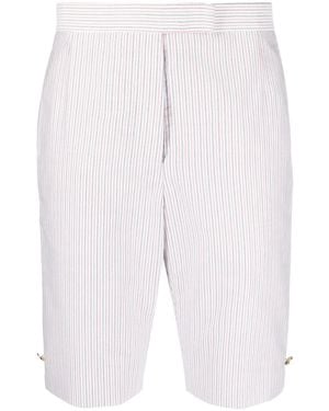Thom Browne Bermudas a rayas - Blanco