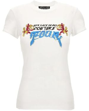 Versace Jeans Couture T-Shirt À Logo Imprimé - Blanc