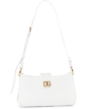 Dolce & Gabbana Logo-Plaque Shoulder Bag - White