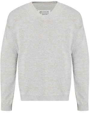Maison Margiela Vネック セーター - グレー