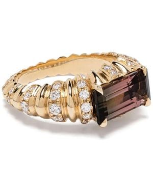 Lizzie Mandler 18Kt One Of A Kind Fluted Crescent Ring - Metallic