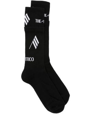The Attico Calcetines con motivo de bandera - Negro