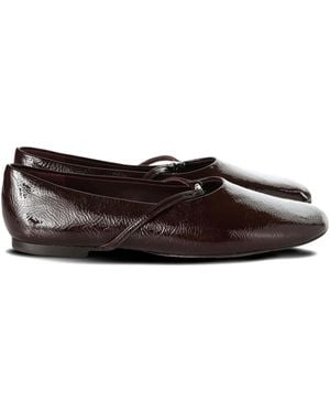 Tory Burch Leather Ballet Flats - Brown