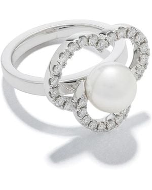 Tasaki Anillo Chants Akoya En Oro Blanco De 18Kt Con Perlas Y Diamantes