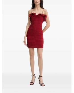 Guess Kennith Ruffled-Trim Ruched Mini Dress - Red
